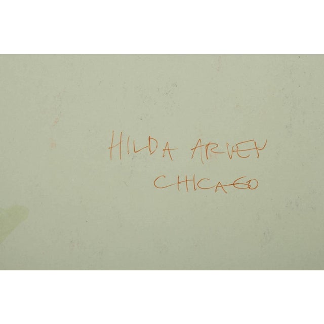 Folk Art Hilda Arvey, Untitled Acrylic and Marker Outsider Art Surrealist Dreamscape, c.1960 For Sale - Image 3 of 3