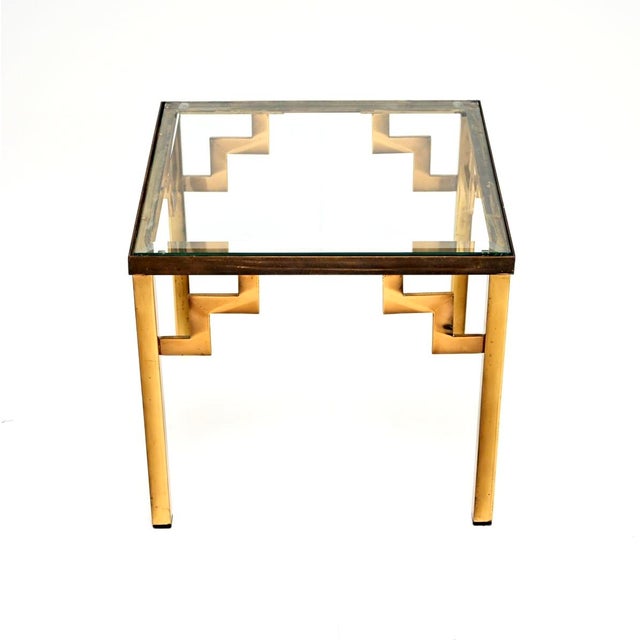 A stylish and extremely well made vintage French brass side / coffee table, dating from the 1960-70’s. This is of superb...