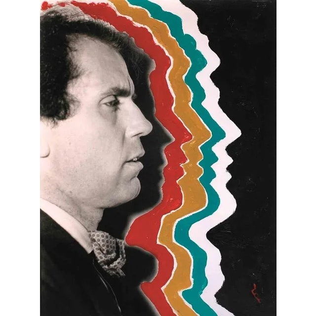 This work (r:0475) of 1991 is realized with intervention of painting on photo and precedes the intuition of the photo-...