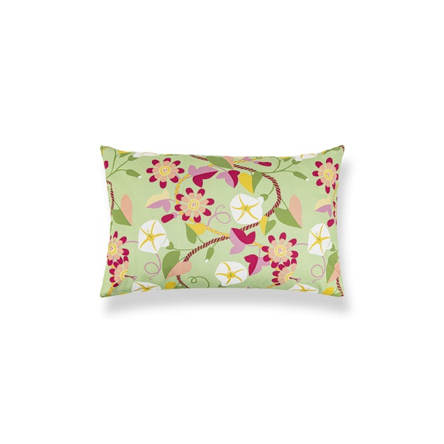 Contemporary The House Of Scalamandré Morning Glory Lumbar Pillow In Meadow For Sale - Image 3 of 3