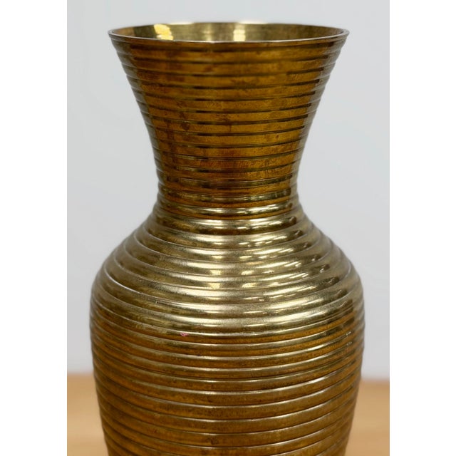 Vintage Ribbed Brass Bud Vase* For Sale - Image 4 of 6