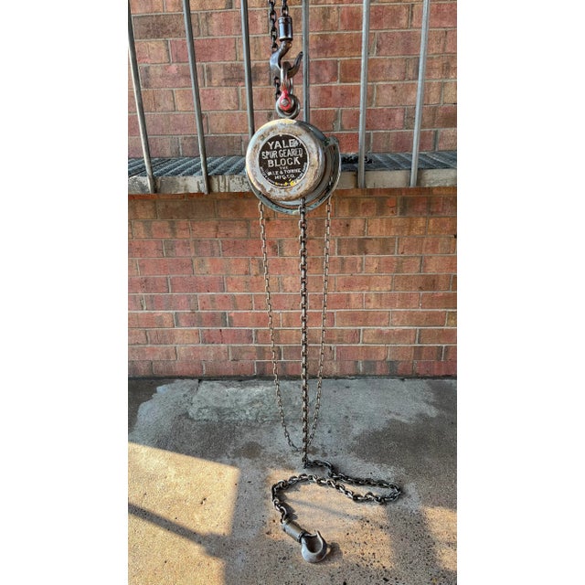 Yale & Towne Manufacturing Co. Yale 1 Ton Chain Fall (Hoist) Salvaged From Gates Rubber Factory For Sale - Image 4 of 13
