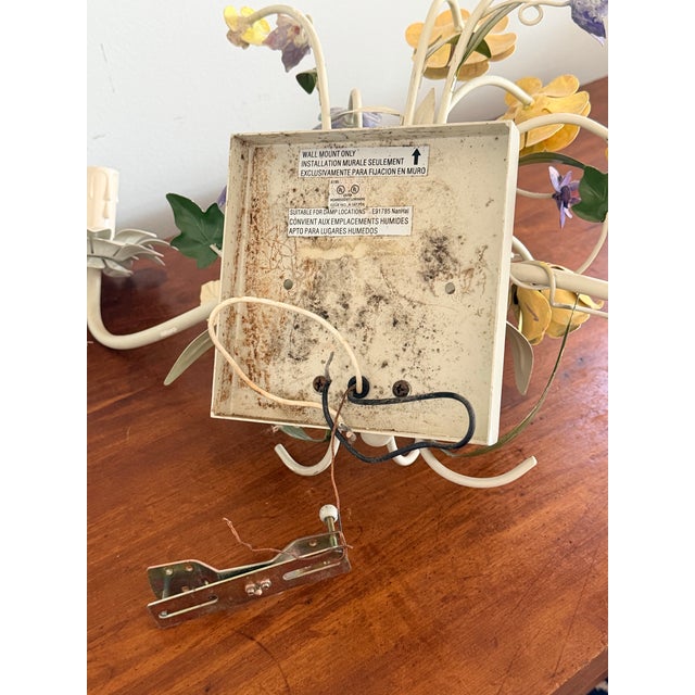 Vintage 3 Light Tole Wall Sconce For Sale - Image 12 of 12