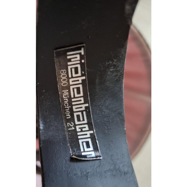 Textile Rustic Table Lamp with Handmade Black Iron Base and Red Fabric Shade by Triebenbacher, 1970s For Sale - Image 7 of 8