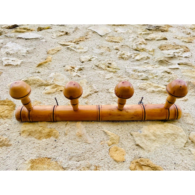 Mid-Century Faux Bamboo Wall Mount Coat Rack, 1950s For Sale - Image 17 of 18