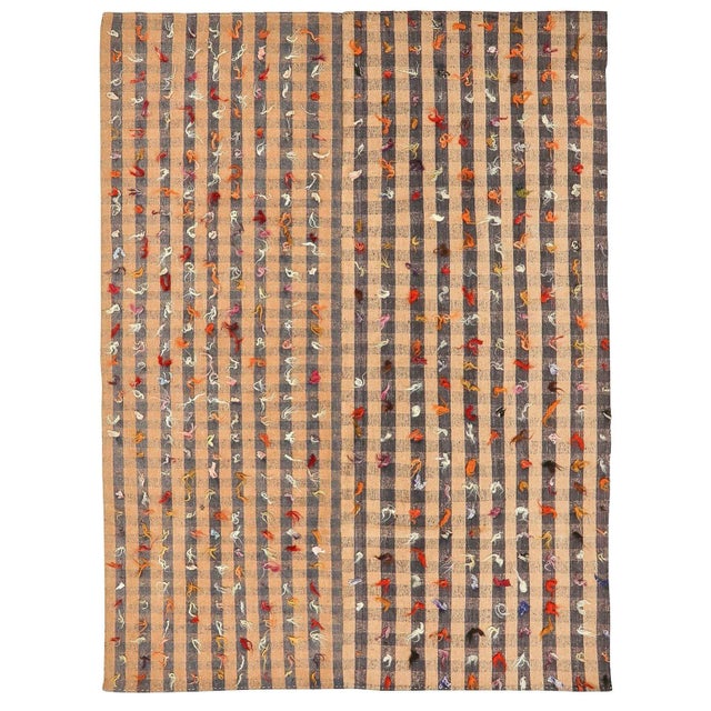 Textile Mid 20th Century Decorative Vintage Turkish Kilim Rug For Sale - Image 7 of 7