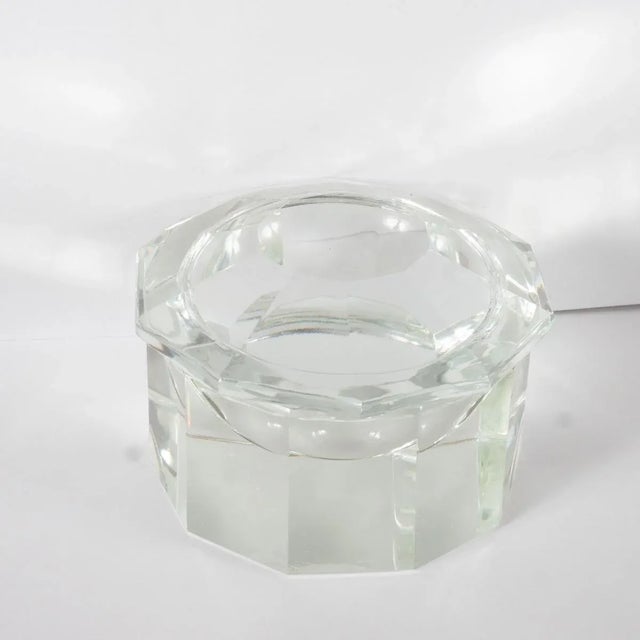 Mid-Century Modern Vintage Petite Faceted Glass Box For Sale - Image 3 of 9