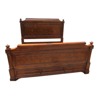 1980s Ethan Allen Townhouse Collection King Bed Burl Stunning For Sale