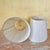 Pair of Vintage White Ceramic Urn Form Table Lamps With Gold Bases and Pleated Shades For Sale - Image 15 of 18