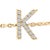 Contemporary 10K Yellow Gold Diamond Accent "K" Initial Charm and Link Bracelet For Sale - Image 3 of 6
