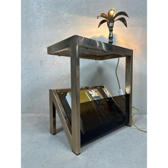 Hollywood Regency Vintage Side Table from Belgo Chrome, 1970s For Sale - Image 3 of 13