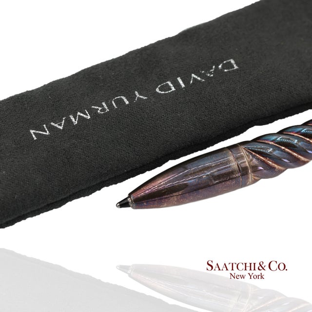 Black David Yurman Vintage Sterling Silver With Black Onyx Cable Pen For Sale - Image 8 of 10