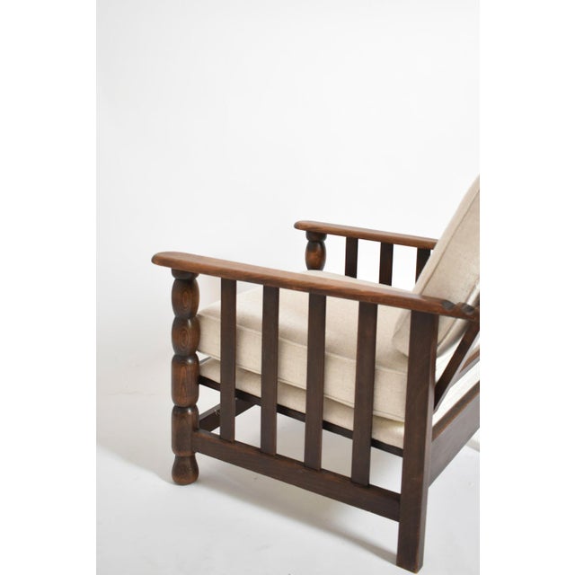 Vintage Dudouyt Style Lounge Chair in Oak, 1940s For Sale - Image 4 of 5