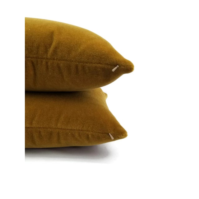 Modern S. Harris Ankara Mohair Amber Velvet Pillow Cover - 20” X 20” For Sale - Image 3 of 5
