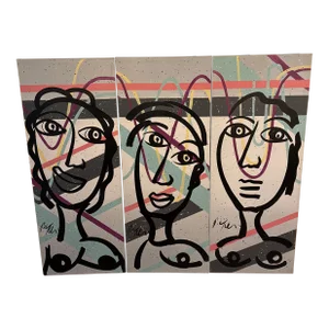 1970s Abstract Painting by Peter Keil, Set of 3