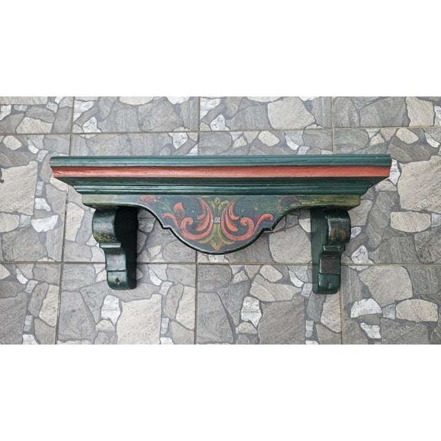 Painted Wood Shelf with Coat Rack For Sale - Image 9 of 9