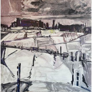Jean Krille, Landscape 155, Oil on Masonite, 1985 For Sale