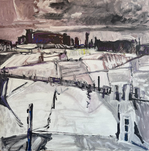 Jean Krille, Landscape 155, Oil on Masonite, 1985
