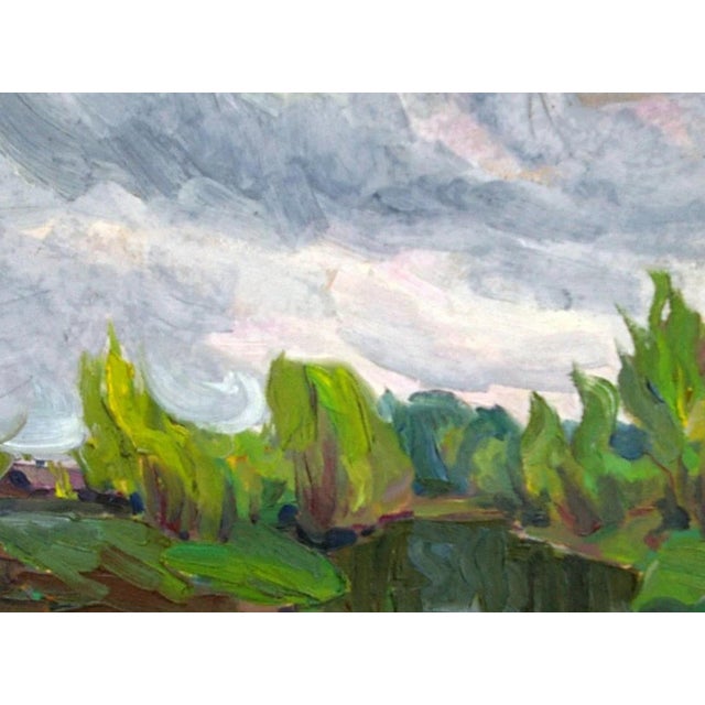 1970s Ukrainian Impressionism River Landscape Painting, Original Soviet Art 60-79,5 For Sale - Image 4 of 6