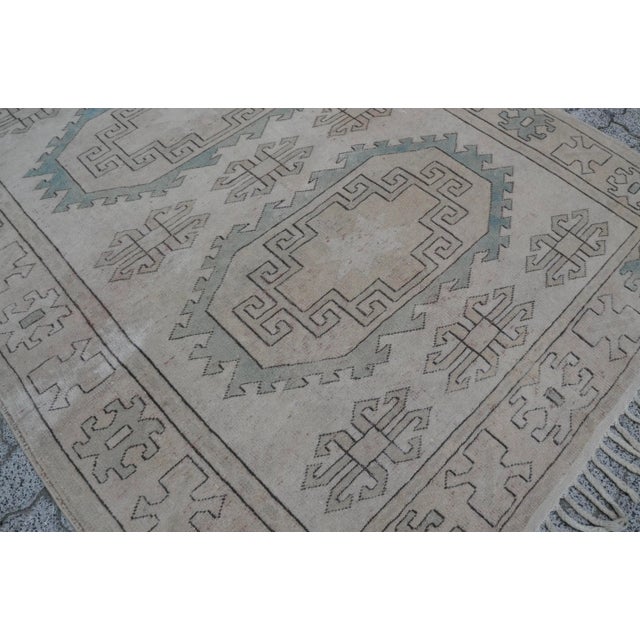 Tan Anatolian Wool Vintage Turkish Carpet For Sale - Image 8 of 11