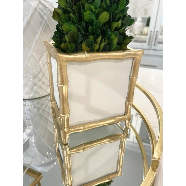 Keep your space clean, stylish, and colorful with this square cachepot. The hand-painted gold accents are sure to...