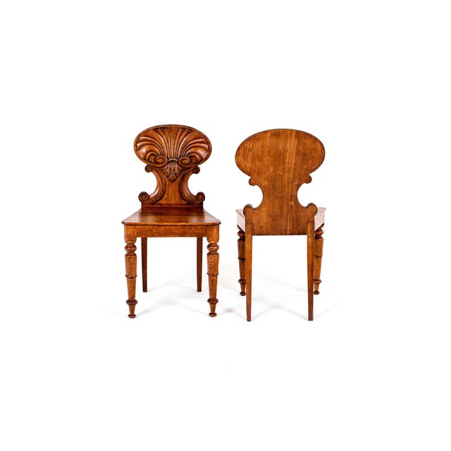 Set of Shell Back Hall Chairs For Sale - Image 3 of 11
