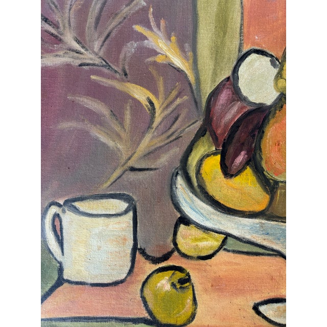 Mid 20th Century Mid 20th Century Post Impressionist Mid Century Still Life Oil Painting, Framed For Sale - Image 5 of 8