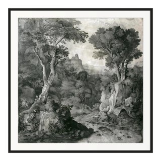 Grisaille Landscape Original Print 16th Century Style For Sale