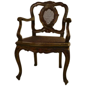 Venetian Carved and Polychrome Armchair