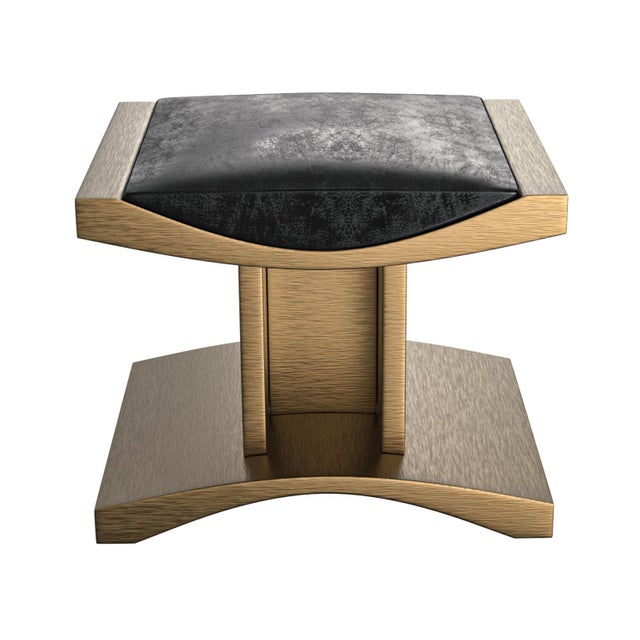 Art Deco "Bosphorus" Chair With Brushed Bronze, Handcrafted For Sale - Image 3 of 5