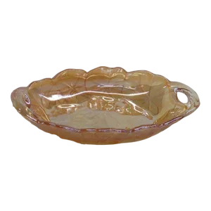 Indiana Carnival Glass Lily Pons Oval Marigold Iridescent Relish Dish Tray
