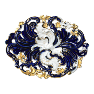 19th Century Meissen Blue & White Reticulated Fruit Bowl
