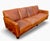 Vintage brown leather sofa by Ralph Lauren. This is a four-seater model in distressed calf leather. Solid mahogany wood...