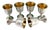 Silver Goblets with Chiseled Reliefs and Gold Interior, Set of 6 For Sale