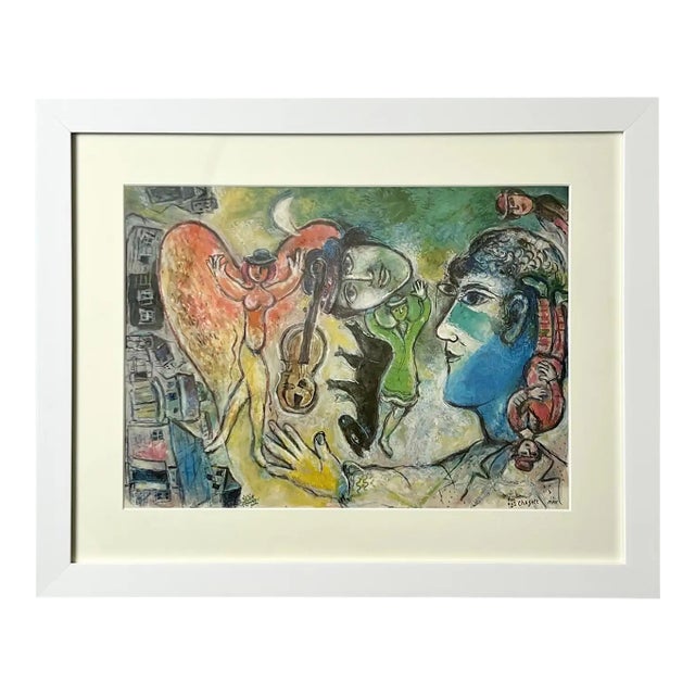 Marc Chagall Lithograph Petit Cheval Noir " Little Black Horse" Signed & Framed 1968 For Sale