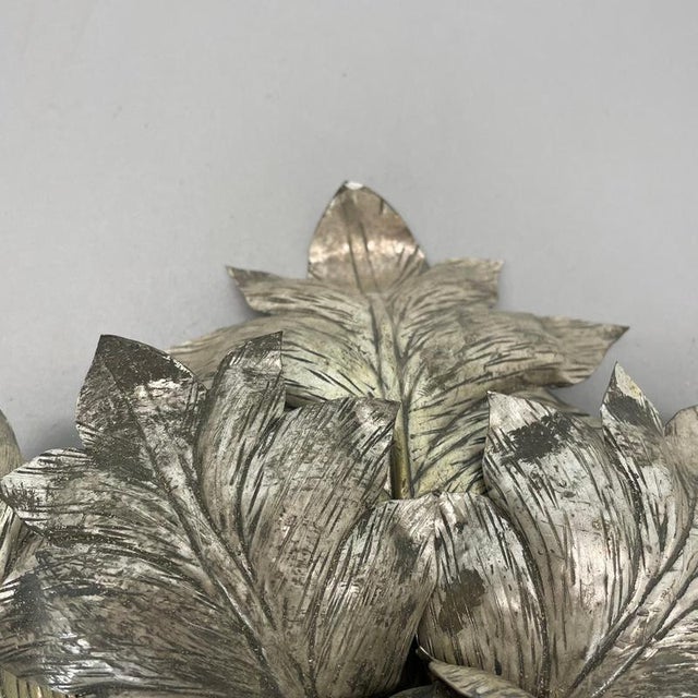 Florentiner Silvered Metal Leaf Theatre Ceiling Light, Italy, 1950s For Sale - Image 10 of 17