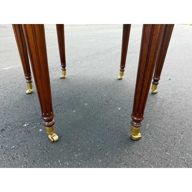 Maitland Smith Embossed Leather Top Table. Leather Bound Faux Books For Sale - Image 10 of 11