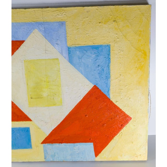 Mid-Century Modern Mid-Century Modern Geometric Abstract Oil on Canvas by Sara Harris For Sale - Image 3 of 11