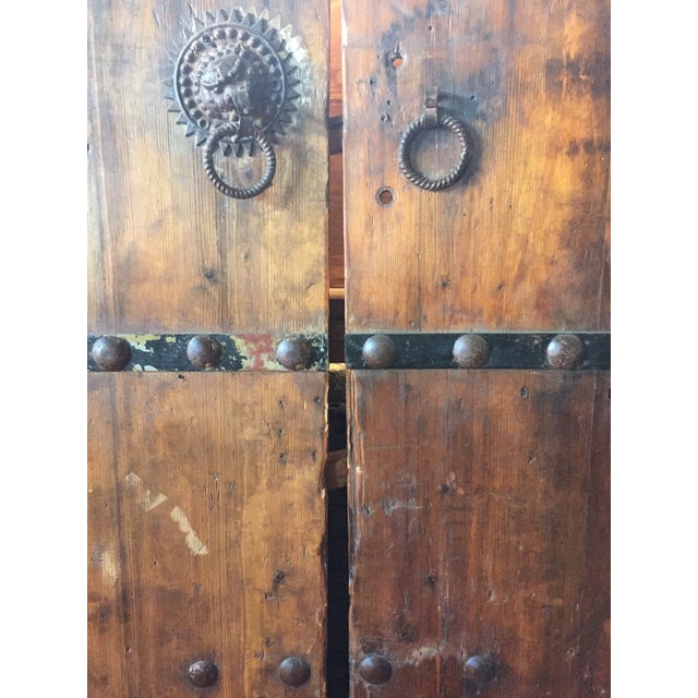 Wood Antique Chinese Doors- a Pair For Sale - Image 7 of 12
