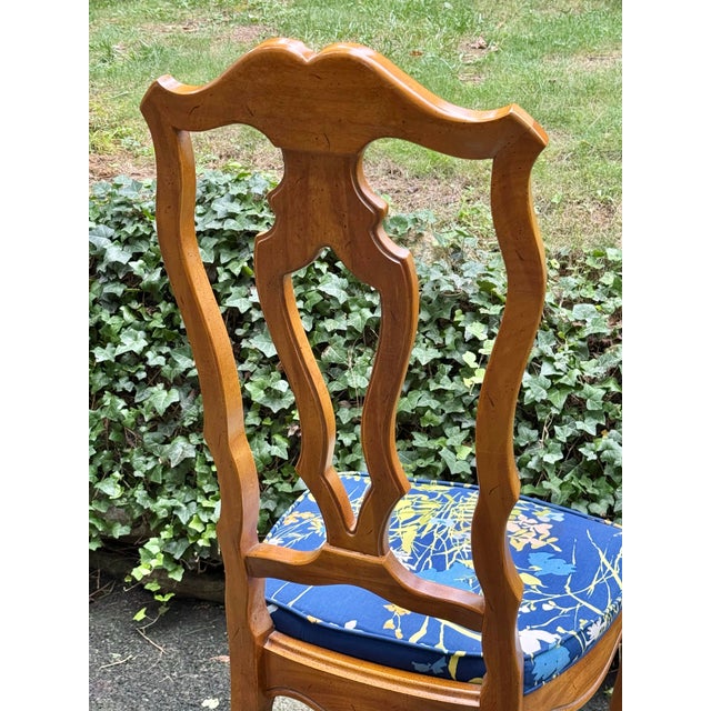 Vintage Gravely Furniture Carved French Upholstered Chairs - Set of 6 For Sale - Image 9 of 12