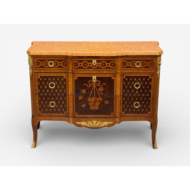 Louis Xvi, Commode, Bronze, Parquetry, Faux Marble, France, 20th C. For Sale In New York - Image 6 of 15