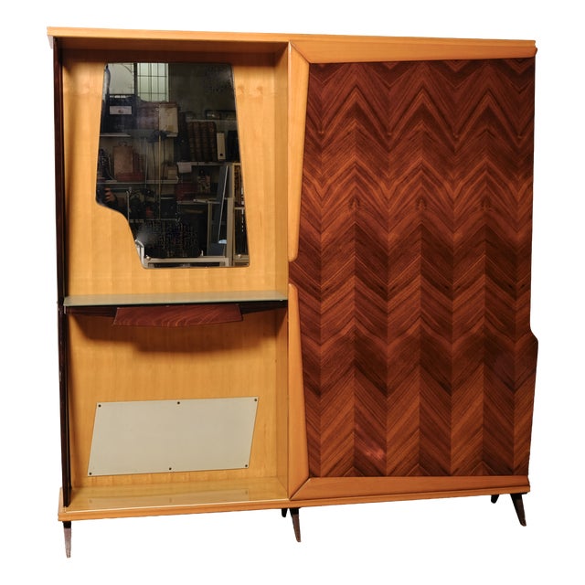 Entrance Furniture with Coat Rack and Console Table and Mirror, 1950s For Sale