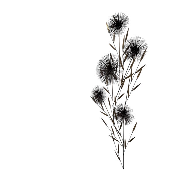 Metal 1960’s Curtis Jere Pom Pom Floral / Sea Urchin Elongated Wall Sculpture For Sale - Image 7 of 10