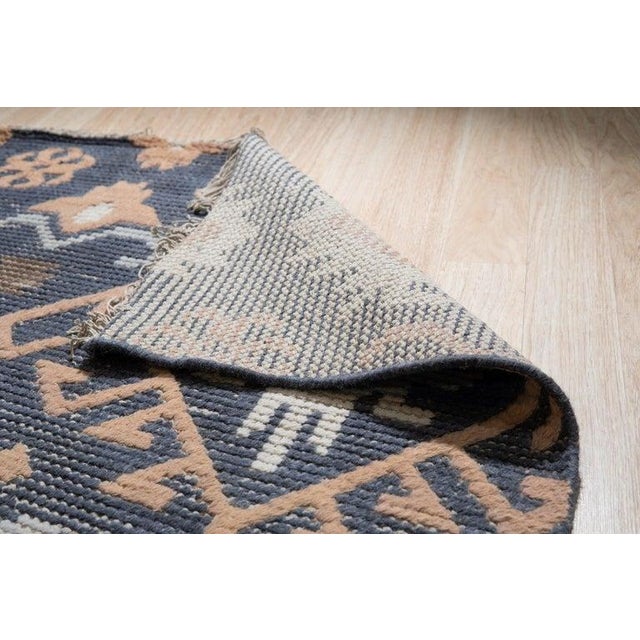 8x10 Black Hand-Knotted Wool Linked Medallions Classic Traditional Carpet Rug For Sale - Image 4 of 6