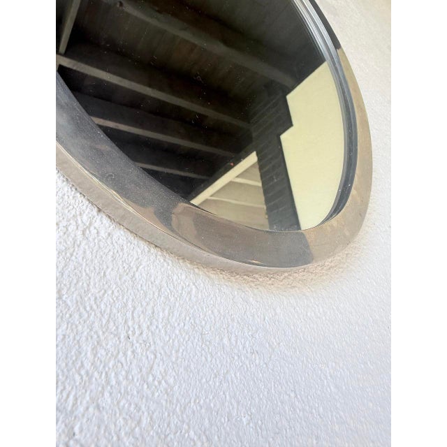 Oval Silver-Plated Metal Mirror, 1950s For Sale - Image 14 of 18