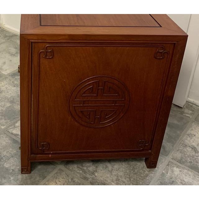 Vintage Zee Hong Kong Hand Carved Solid Rosewood End