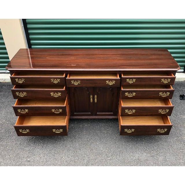 Ethan Allen Court Cherry Chippendale Triple Dresser Chairish