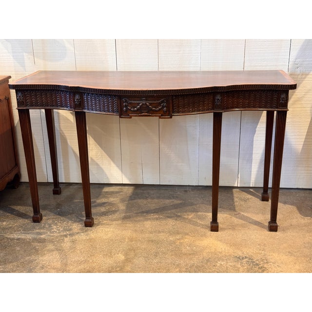 Late 19th Century English Mahogany Serpentine Server For Sale - Image 4 of 13
