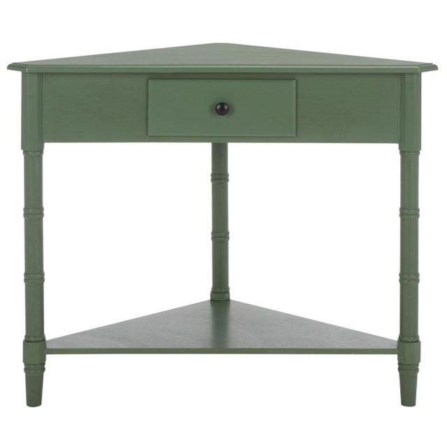 Gomez 1 Drawer 1 Shelf Corner Table in Dusty Green For Sale - Image 10 of 10
