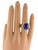 Mid 20th Century 18k Yellow Gold Diamond & Lapis Open Design Solitaire Ring Size 9 For Sale - Image 4 of 5